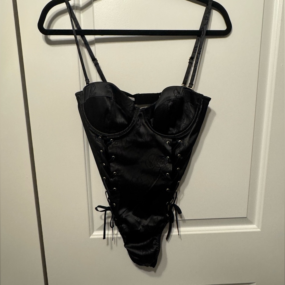 Victoria's Secret Black Mesh Detail Bodysuit